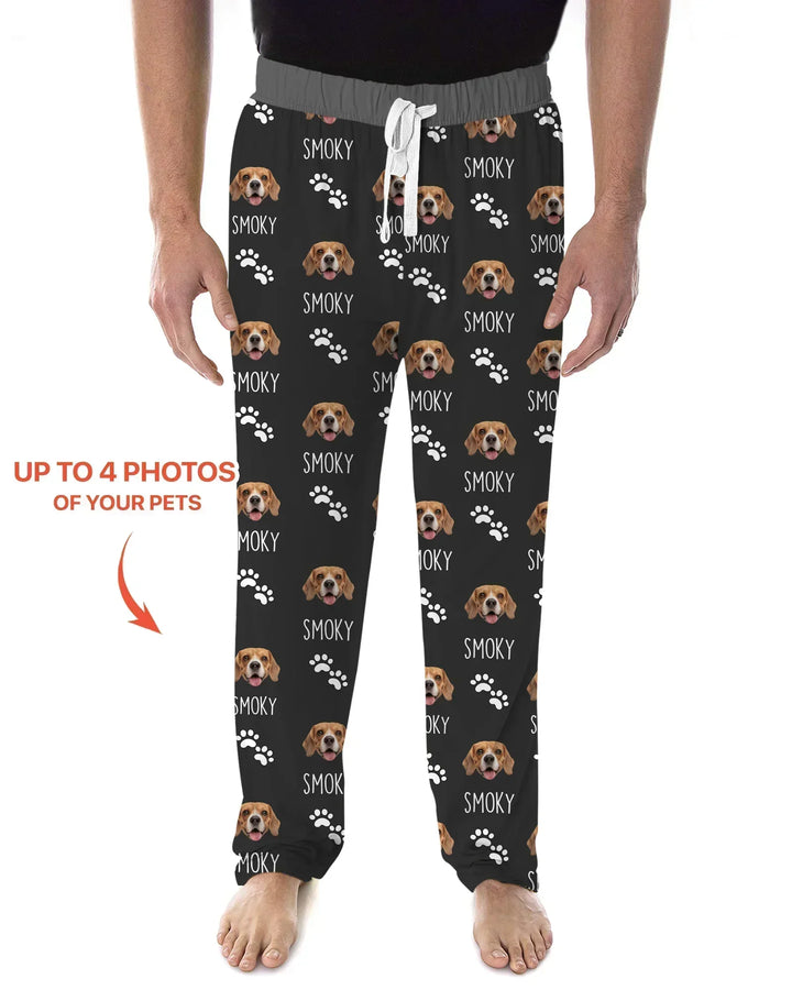 Custom Name and Pet Photos Bamboo Men's Pajama Set