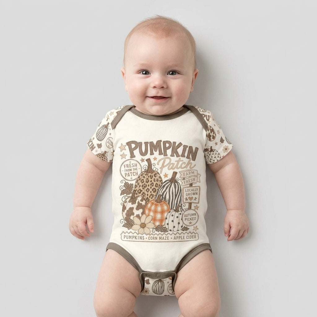 Whimsical Pumpkin Patch Bamboo Bodysuit