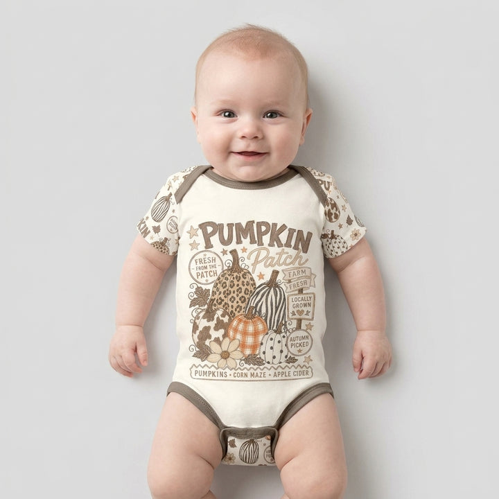 Whimsical Pumpkin Patch Bamboo Bodysuit