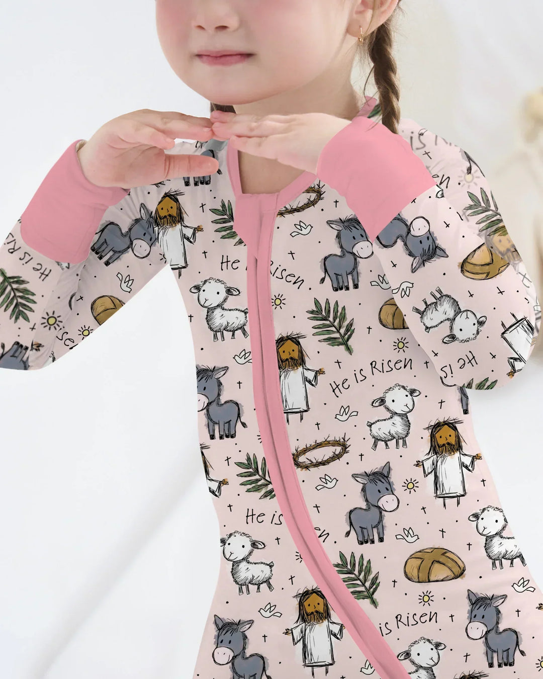 He Is Risen Easter Family Matching Bamboo Convertible Zippy
