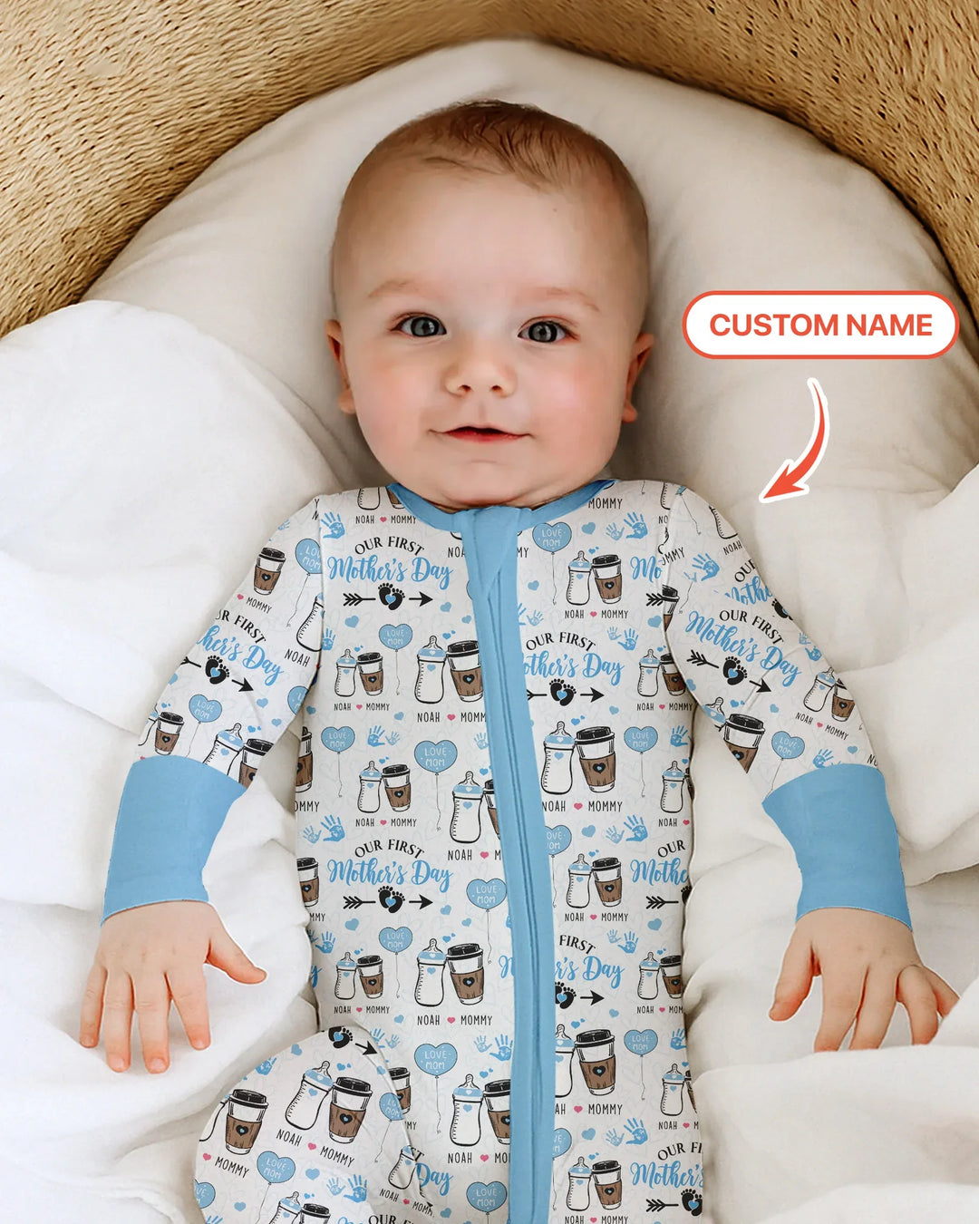Custom Name First Mother's Day Drink Bamboo Convertible Zippy