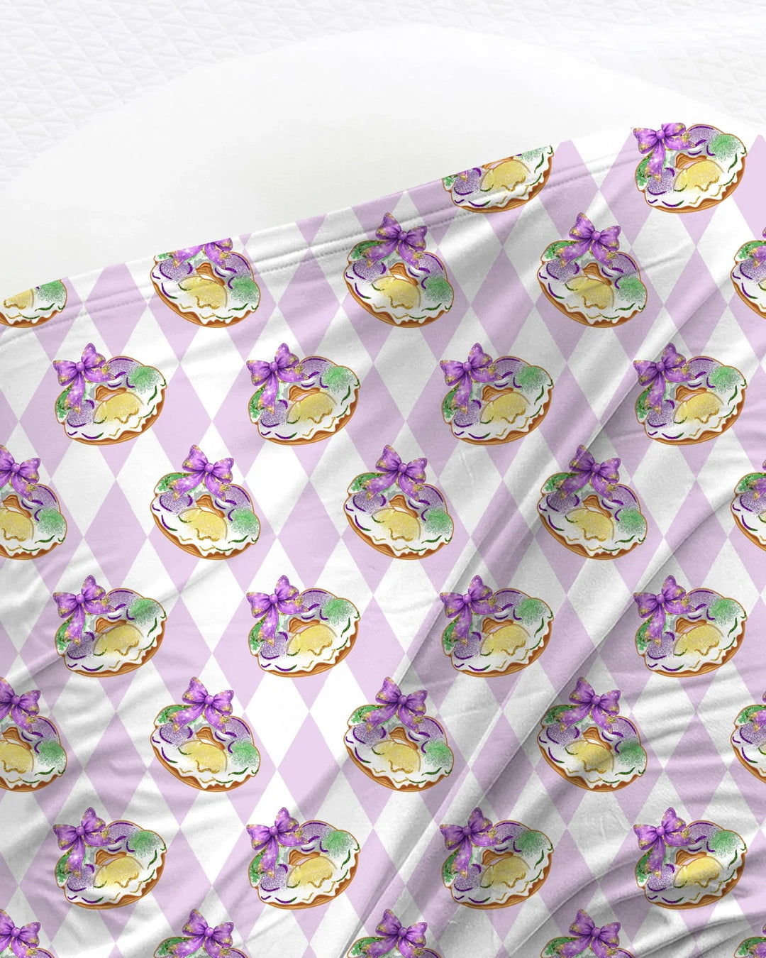 Mardi Gras Donut Bamboo Swaddle Blanket