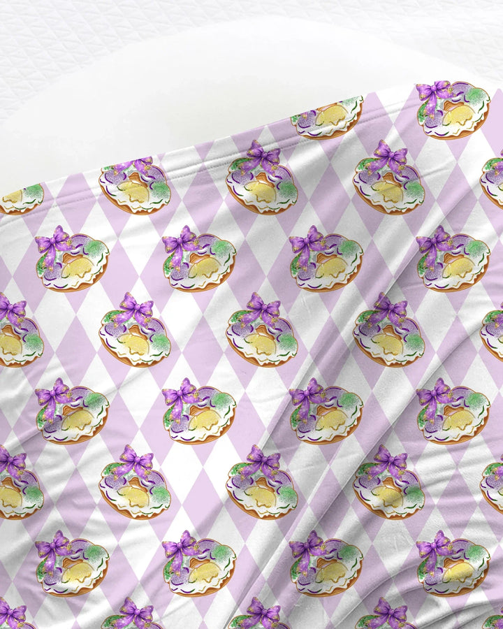 Mardi Gras Donut Bamboo Swaddle Blanket