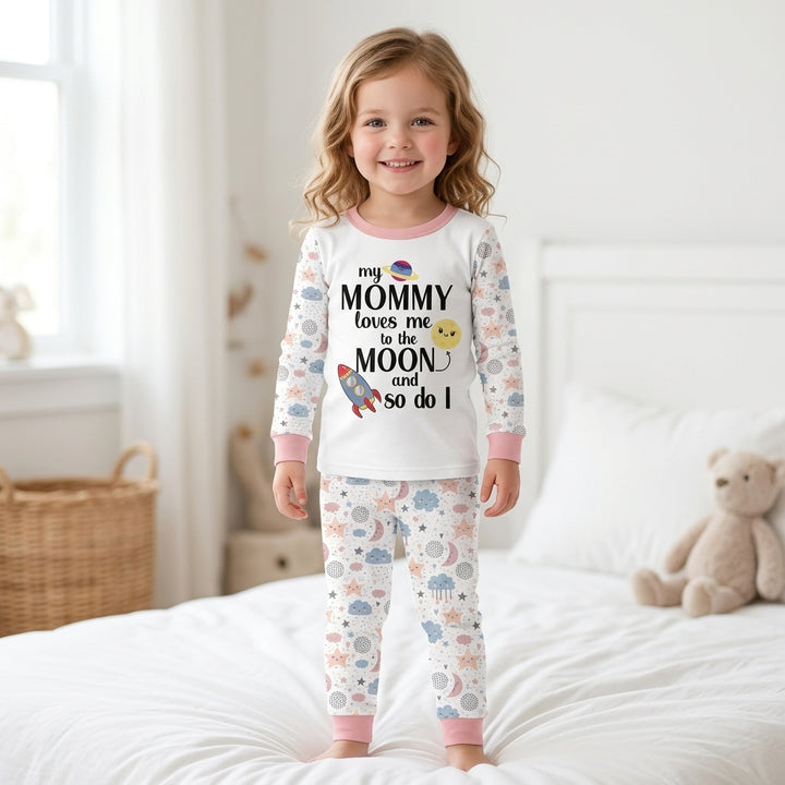 My Mommy Loves Me To The Moon And So Do I Bamboo Two Piece Long Sleeve Pajama Set