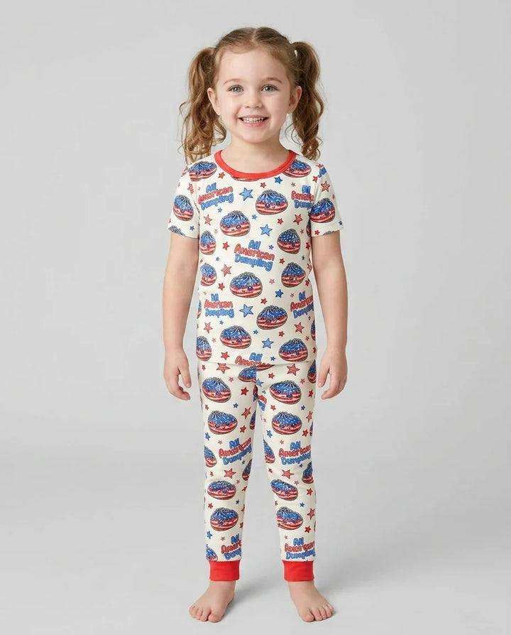 All American Dumpling Bamboo Two Piece Short Sleeve Pajama Set