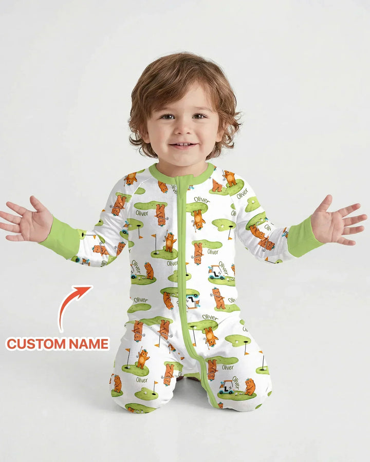 Custom Name Little Bear Golf Club Bamboo Convertible Zippy