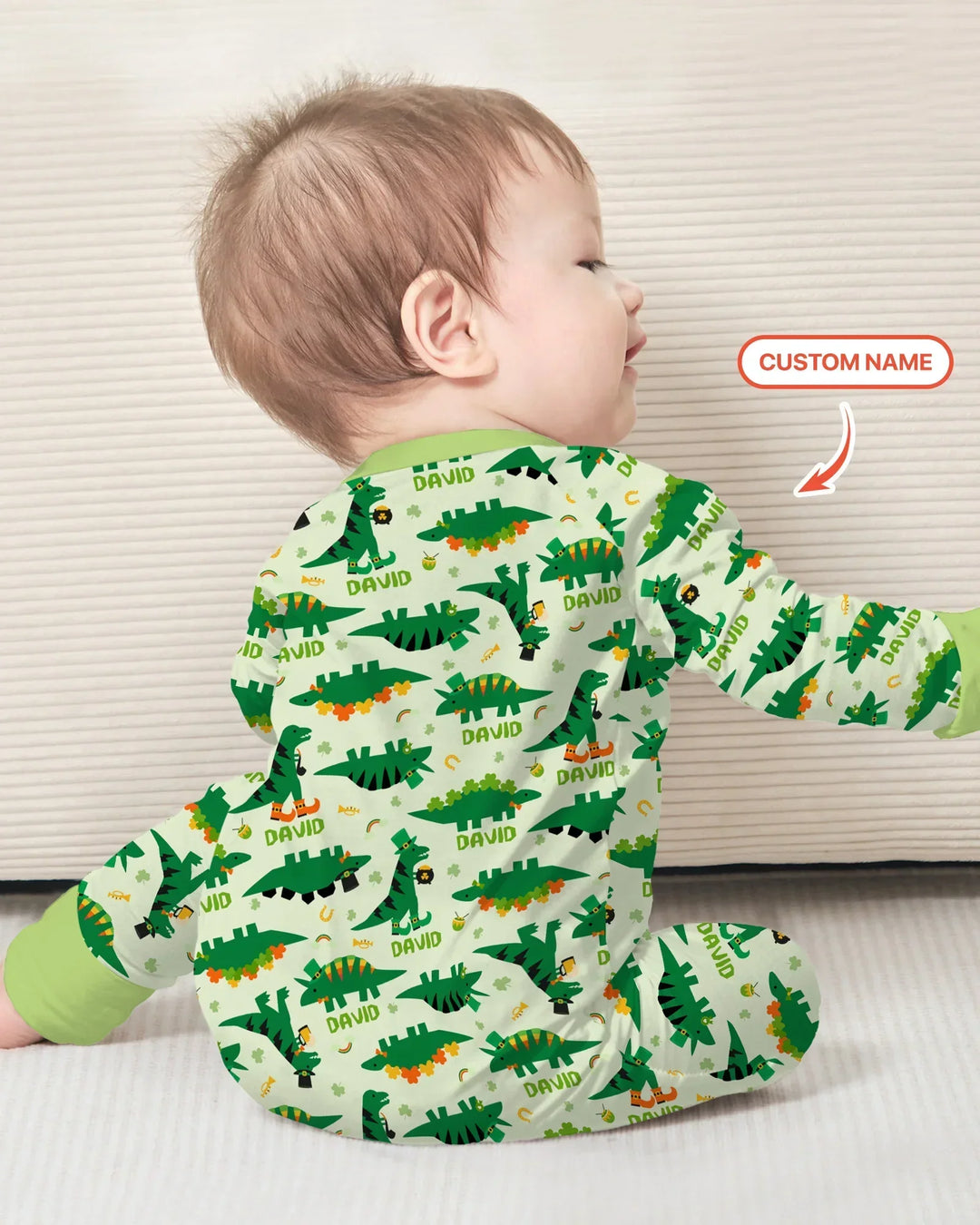 St. Patrick's Day Dinosaurs Custom Bamboo Convertible Zippy