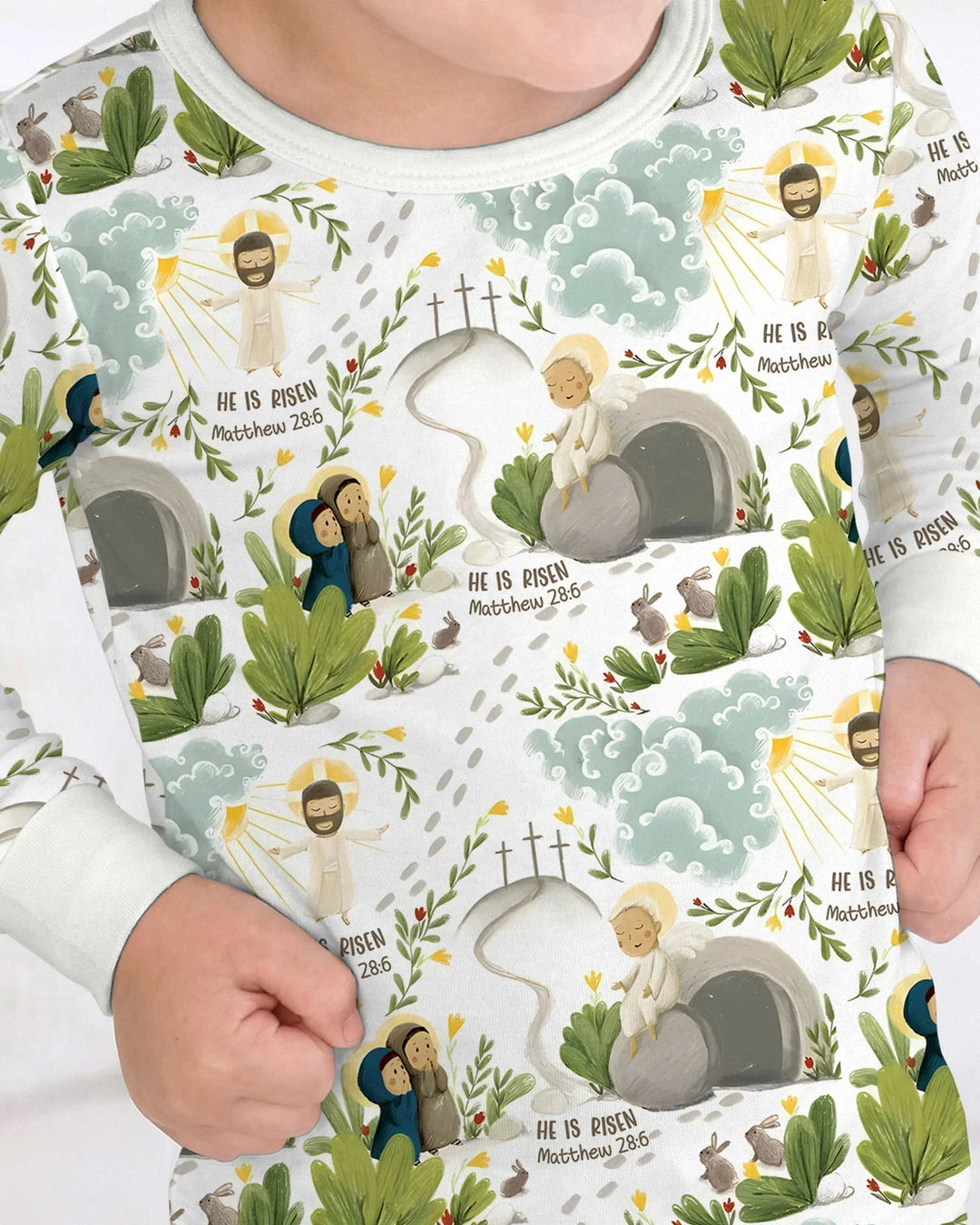 He Is Risen Bamboo Two Piece Long Sleeve Pajama Set