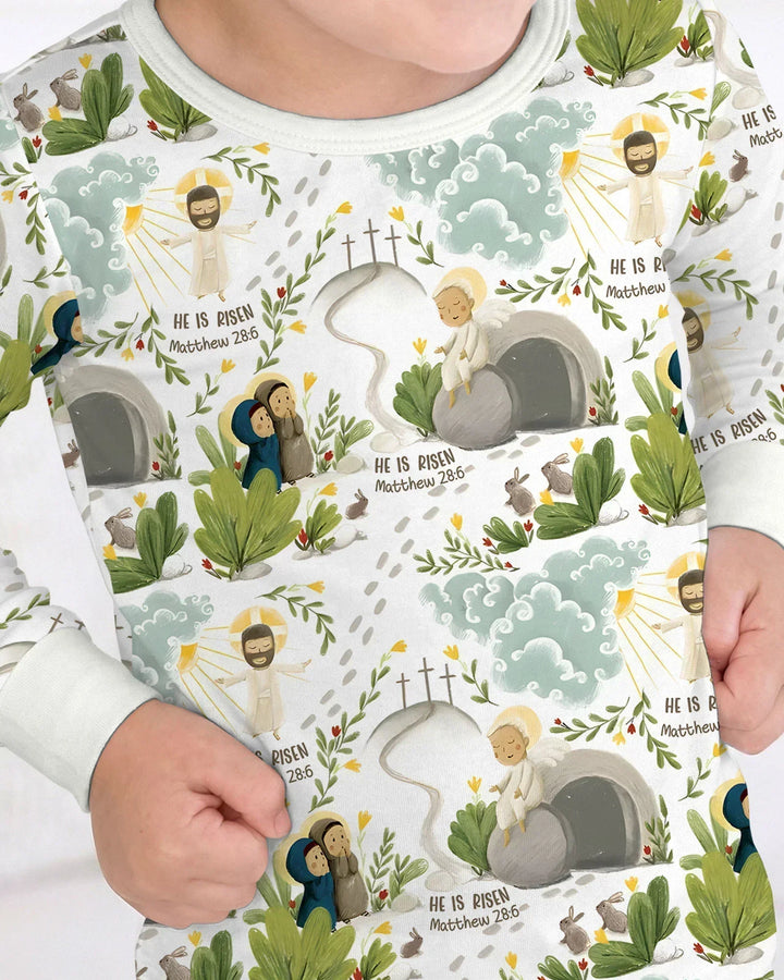 He Is Risen Bamboo Two Piece Long Sleeve Pajama Set