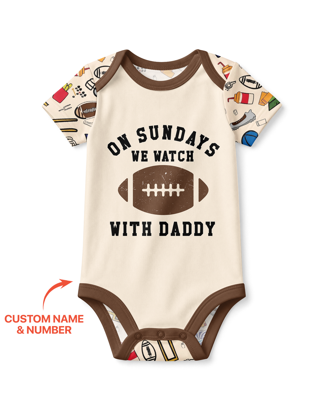 On Sundays We Watch Football With Daddy Family Matching Bamboo Bodysuit