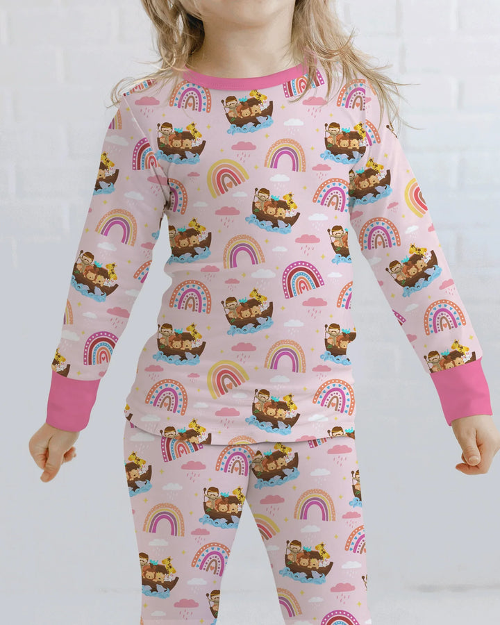Noah’s Ark & God’s Rainbow Promise Two Piece Long Sleeve Pajama Set