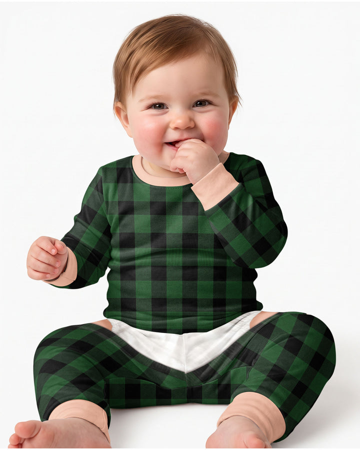 Kid Funny Christmas Bamboo Two Piece Long Sleeve Pajama Set