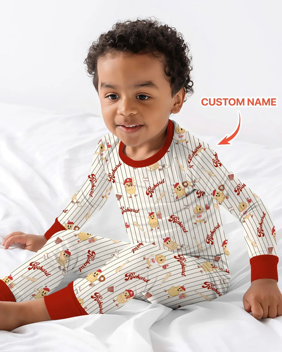 Custom Nam Retro Ballgame Bamboo Two Piece Long Sleeve Pajama Set