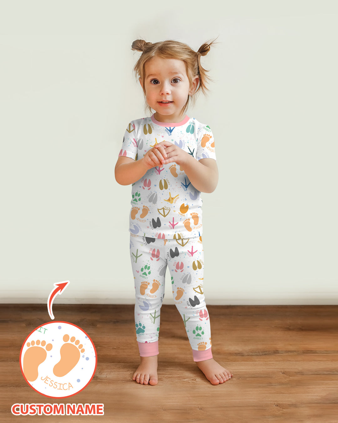 CUSTOM Template Bamboo Two Piece Short Sleeve Pyjamas Set