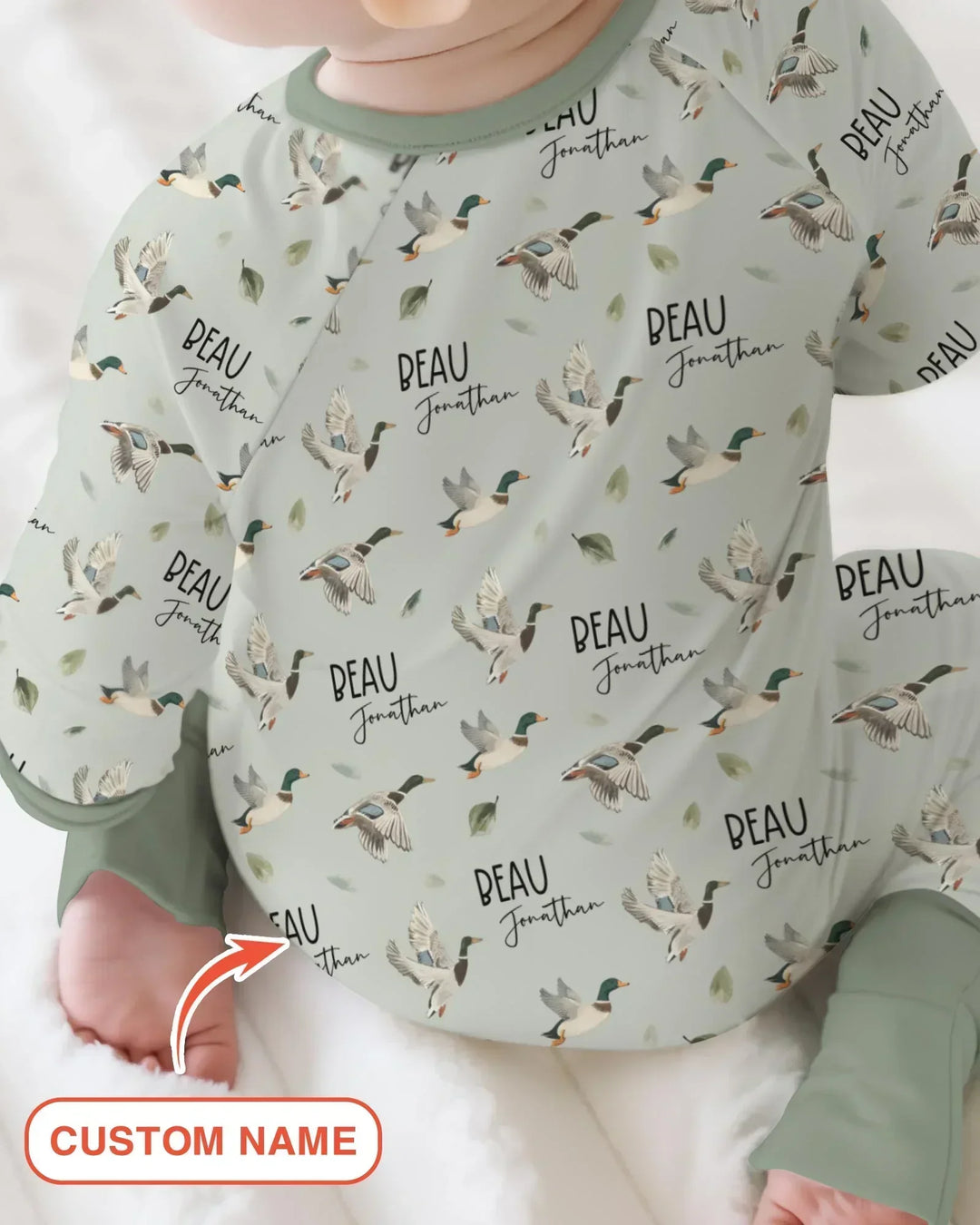 Custom Name Mallard Duck Bamboo Convertible Zippy