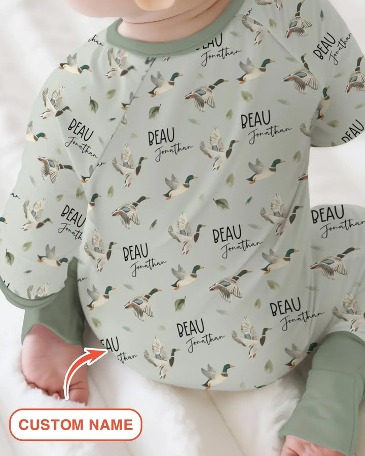 Custom Name Mallard Duck Bamboo Convertible Zippy