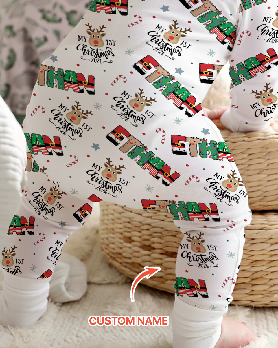 Custom Name My First Christmas 2026 Bamboo Convertible Zippy (G)