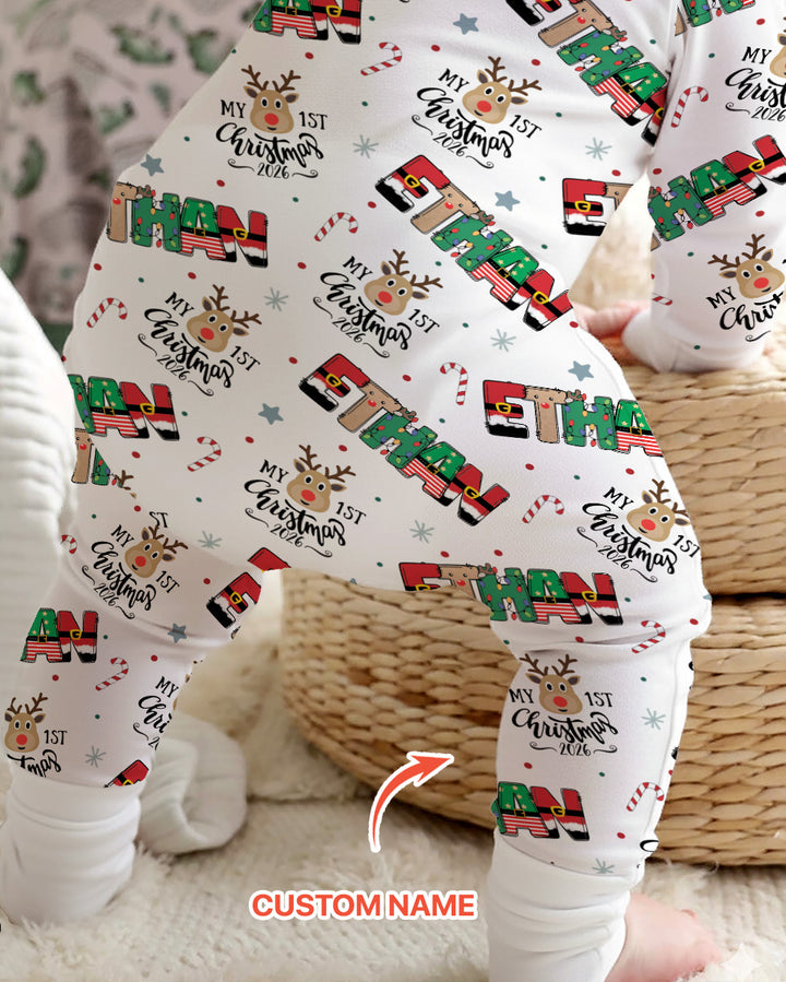 Custom Name My First Christmas 2026 Bamboo Convertible Zippy (G)