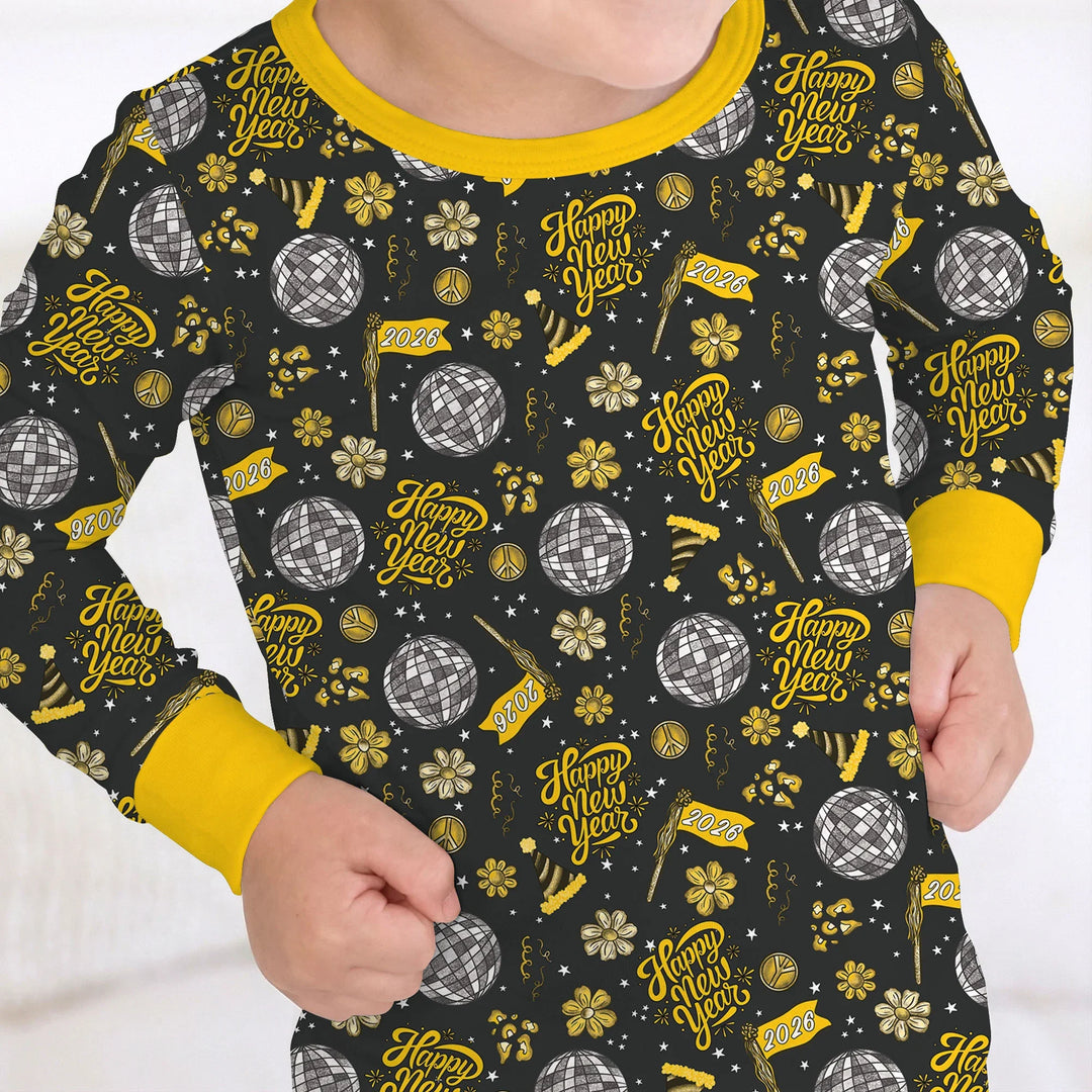Disco New Years Eve Bamboo Two Piece Long Sleeve Pajama Set