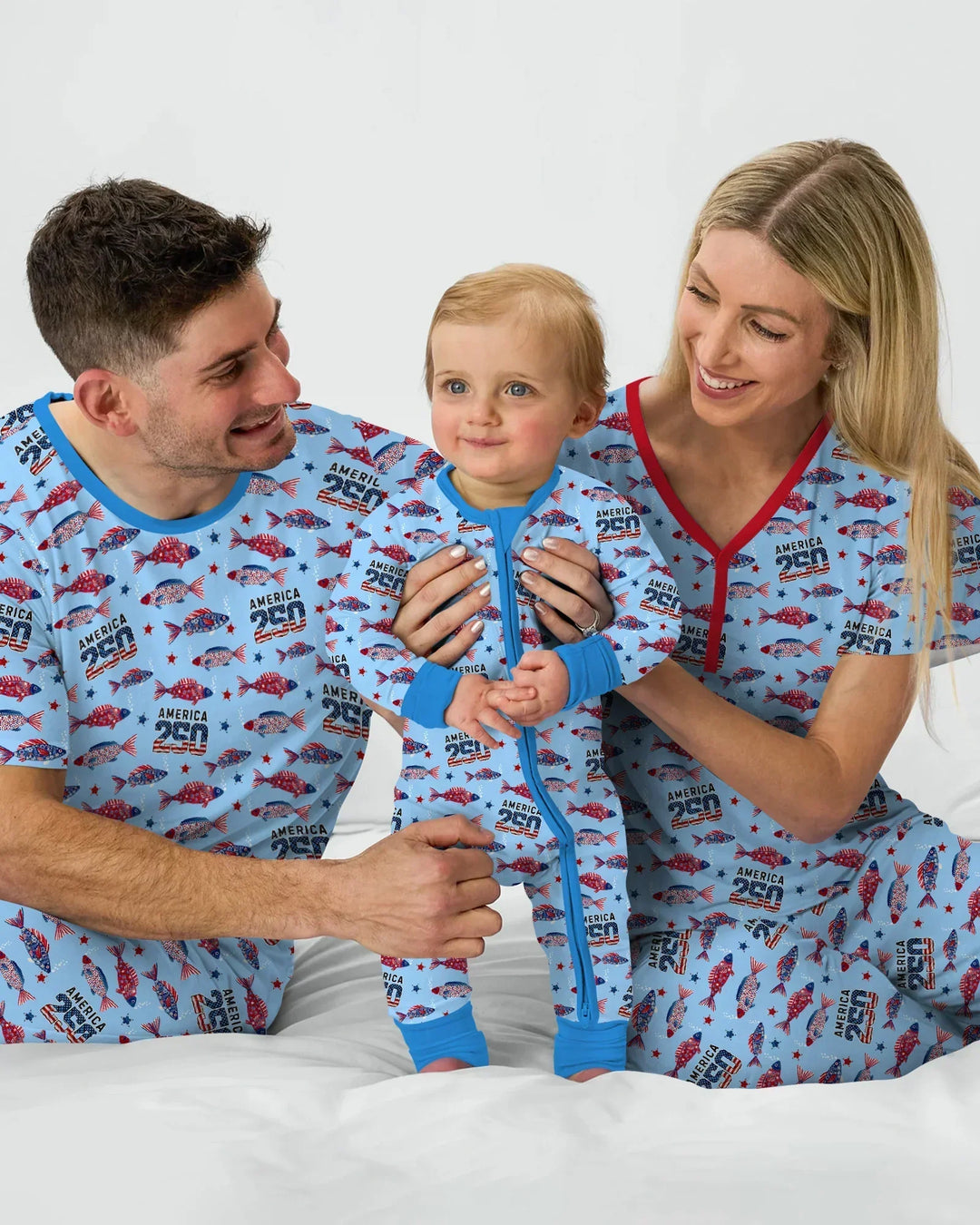 Stars and Stripes Fish Bamboo Women Pajama Set