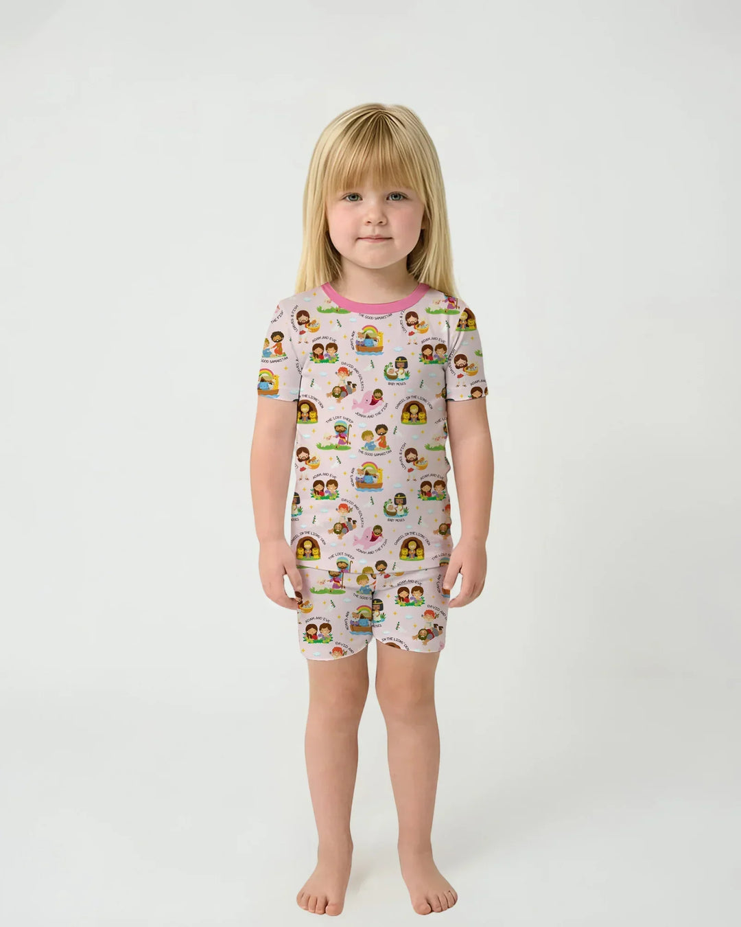 Bible Stories Bamboo Two Piece Short Sleeve Shorts Pajama Set