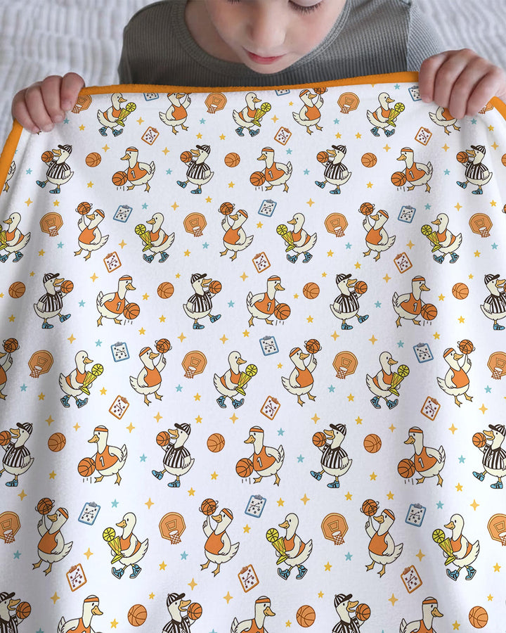 Silly Goose Playing Basketball Bamboo Blanket
