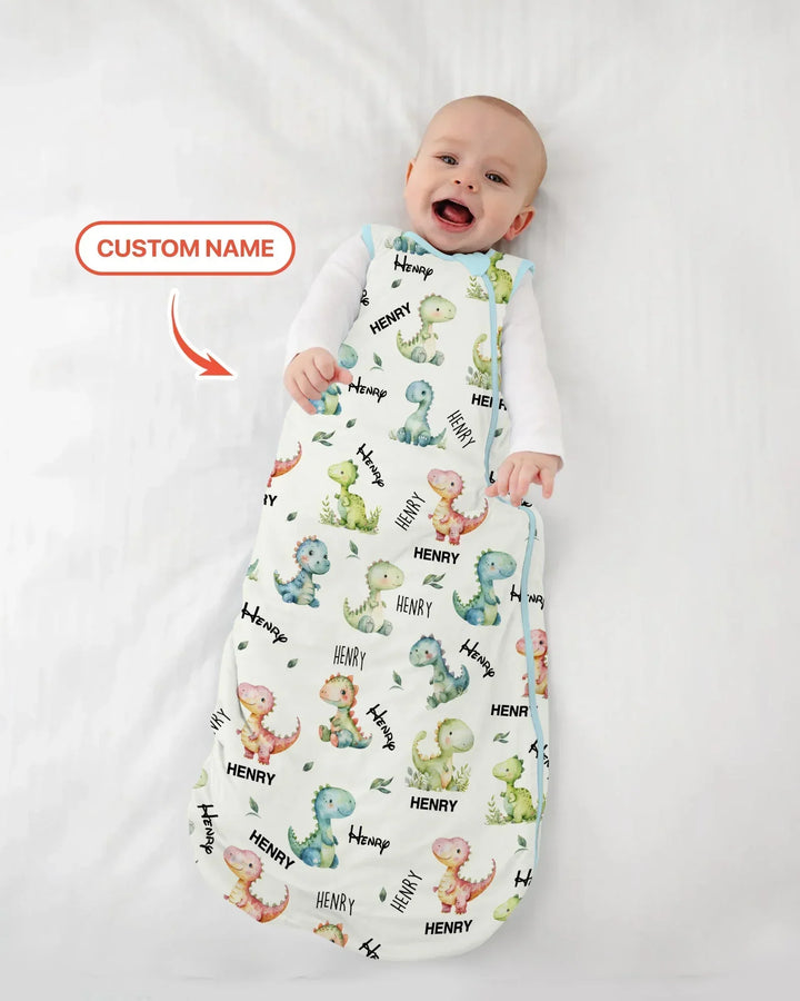 Dinosaur Custom Name Bamboo Sleep Bag