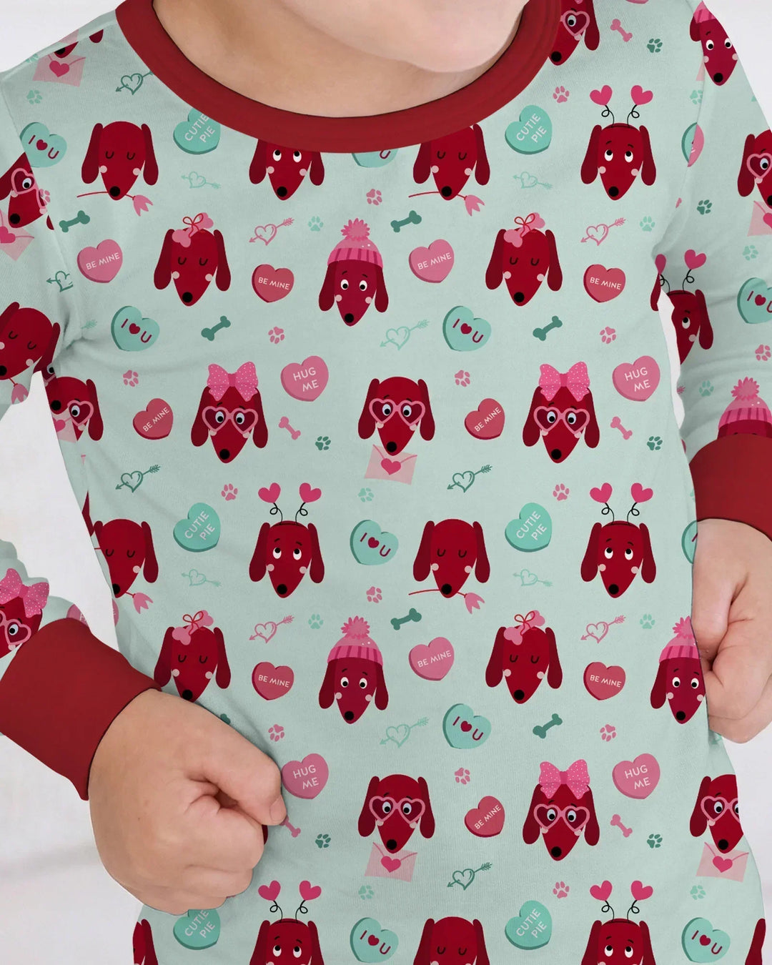 Dachshund Is My Valentine Bamboo Two Piece Long Sleeve Pajama Set