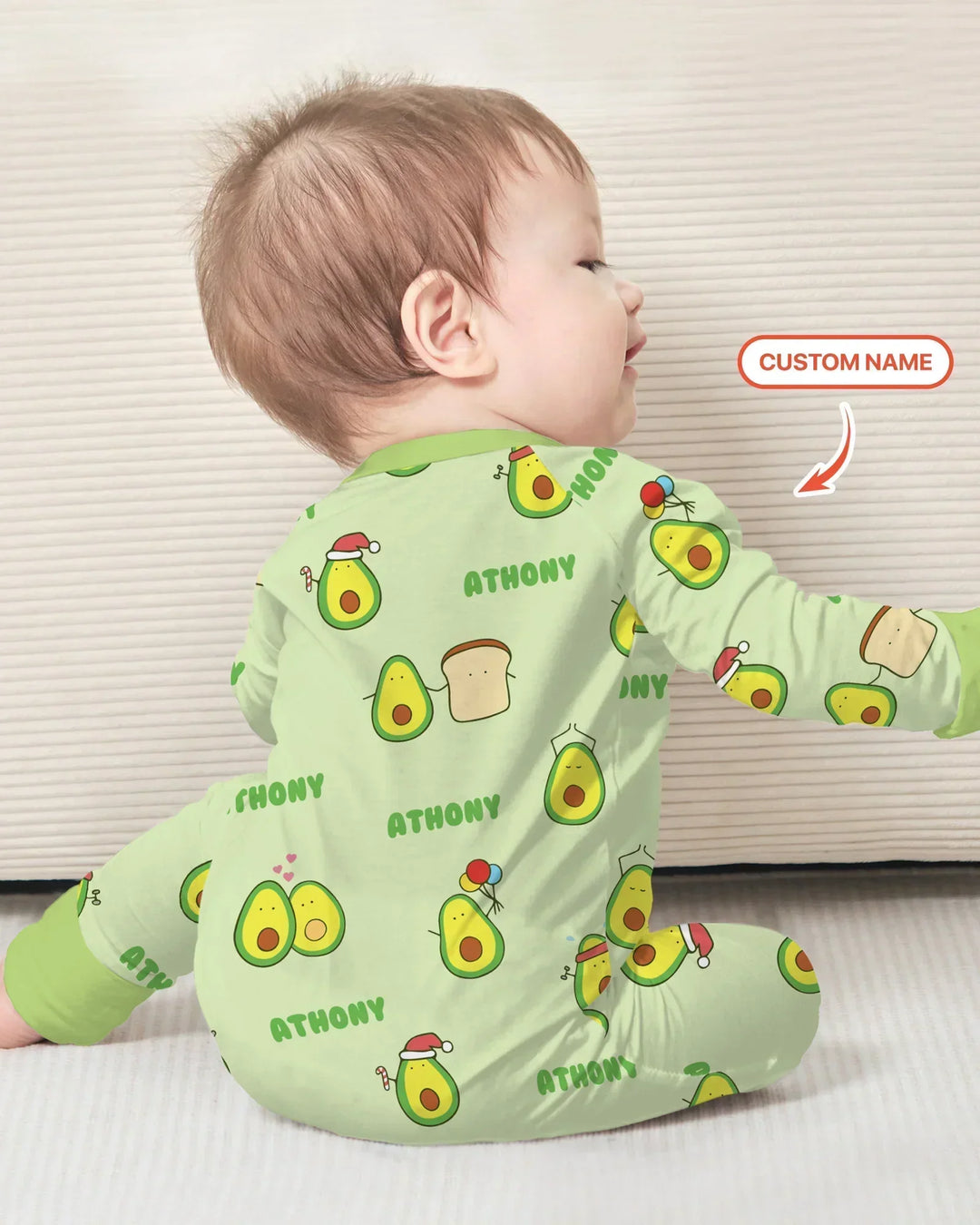 Custom Name Cute Avocado Bamboo Convertible Zippy