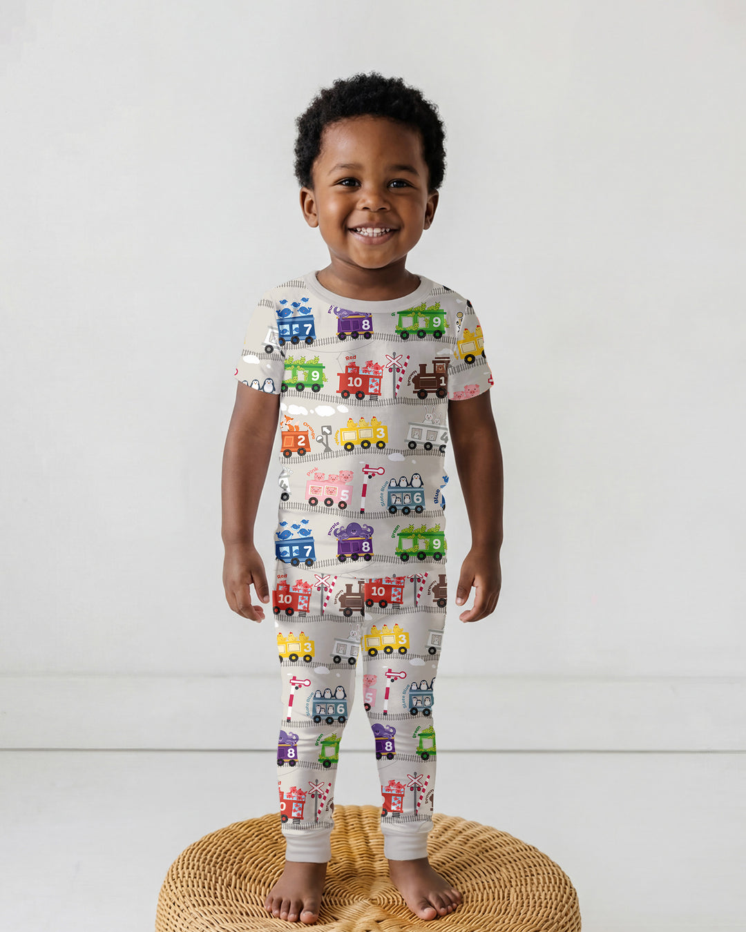 Color Train Bamboo Two Piece Short Sleeve Pajama Set
