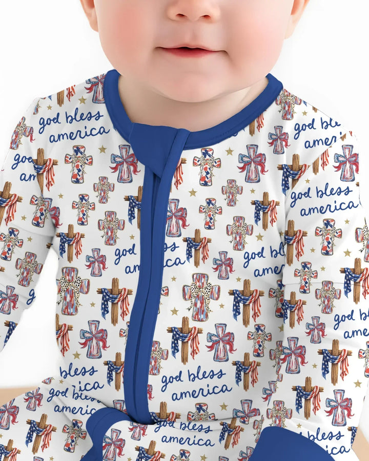 God Bless America Family Matching Bamboo Convertible Zippy