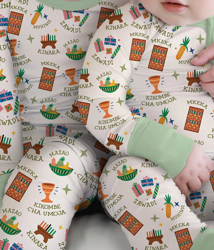 Kwanzaa Spirit Bamboo Two Piece Long Sleeve Pajama Set