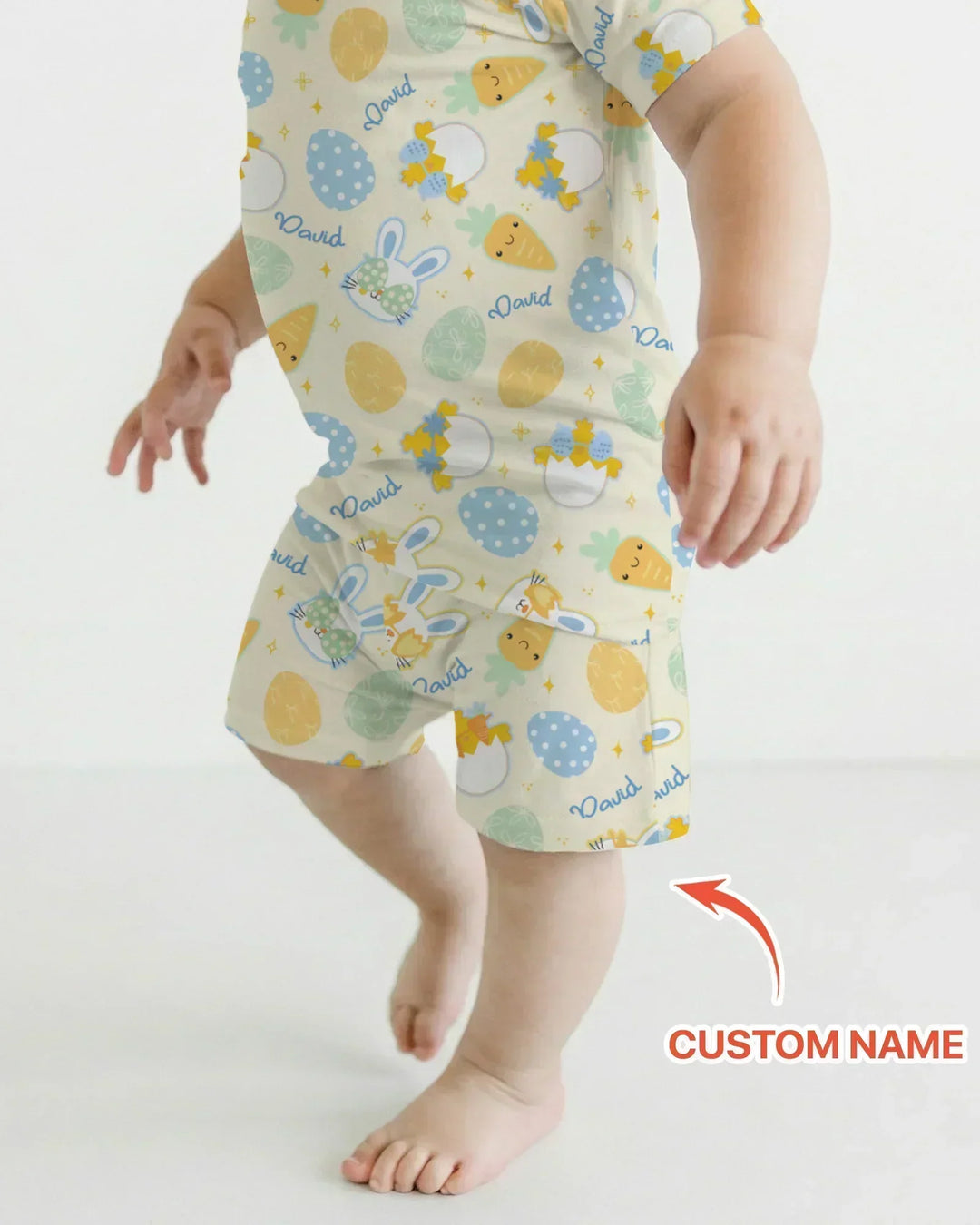Retro Easter Bamboo Two Piece Short Sleeve Shorts Pajama Set