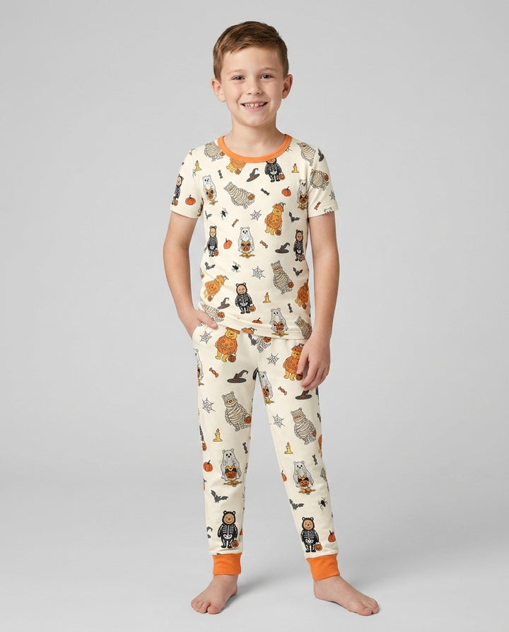 Retro Trick Or Treat Bamboo Two Piece Short Sleeve Pajama Set