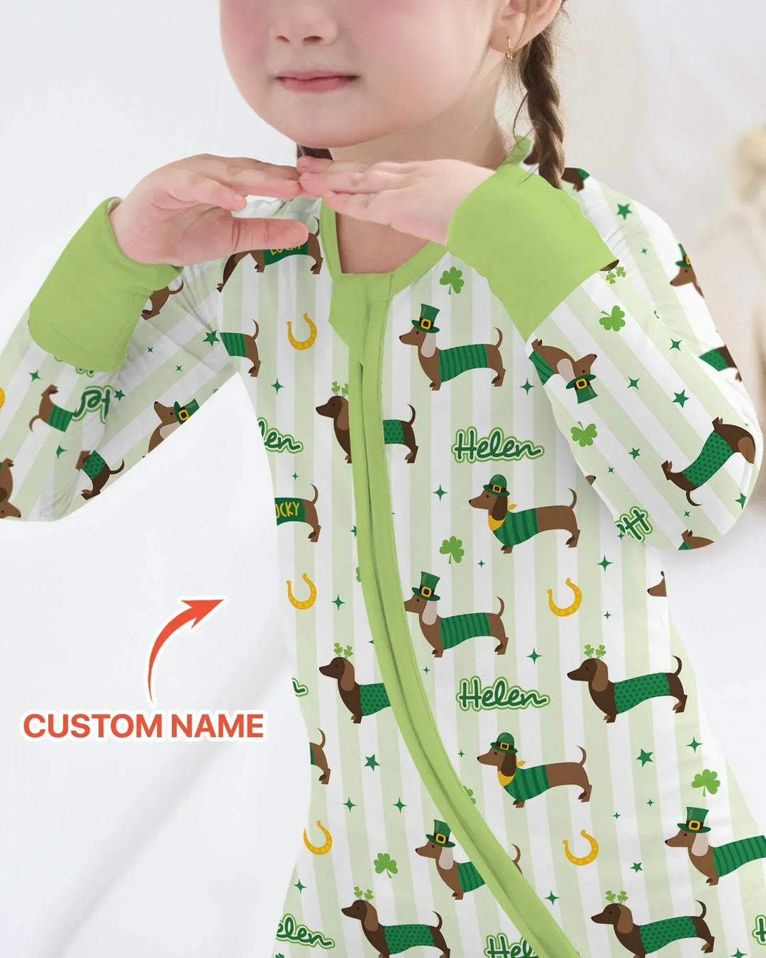 Lucky Dachshunds St. Patrick's Day Family Matching Bamboo Convertible Zippy