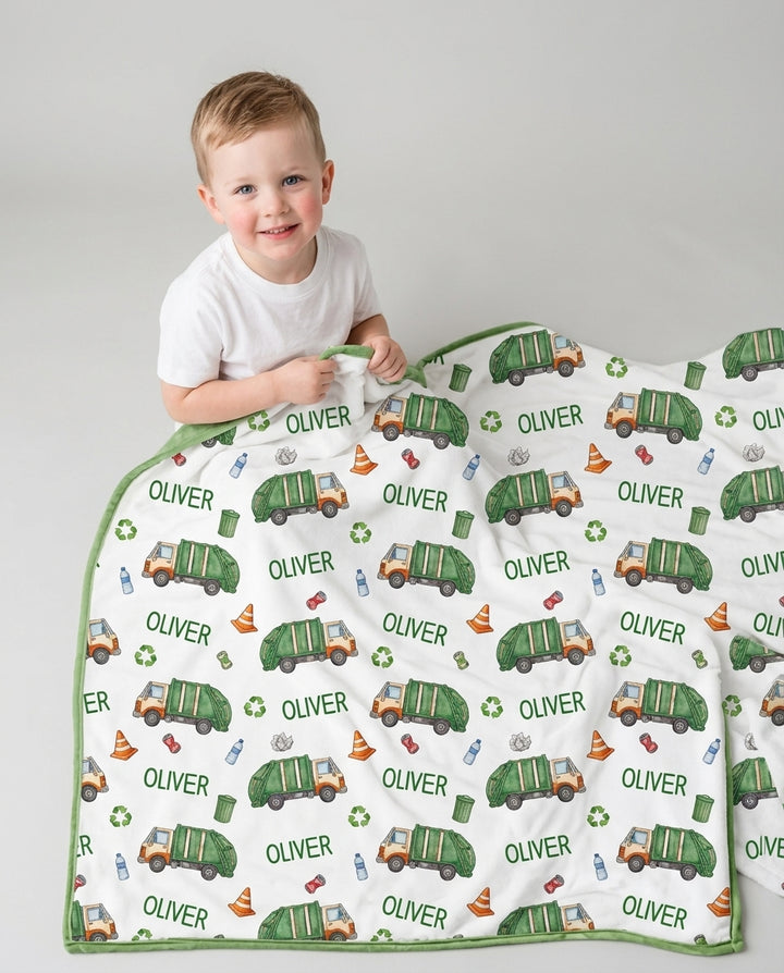 Custom Name Garbage Day Bamboo Blanket