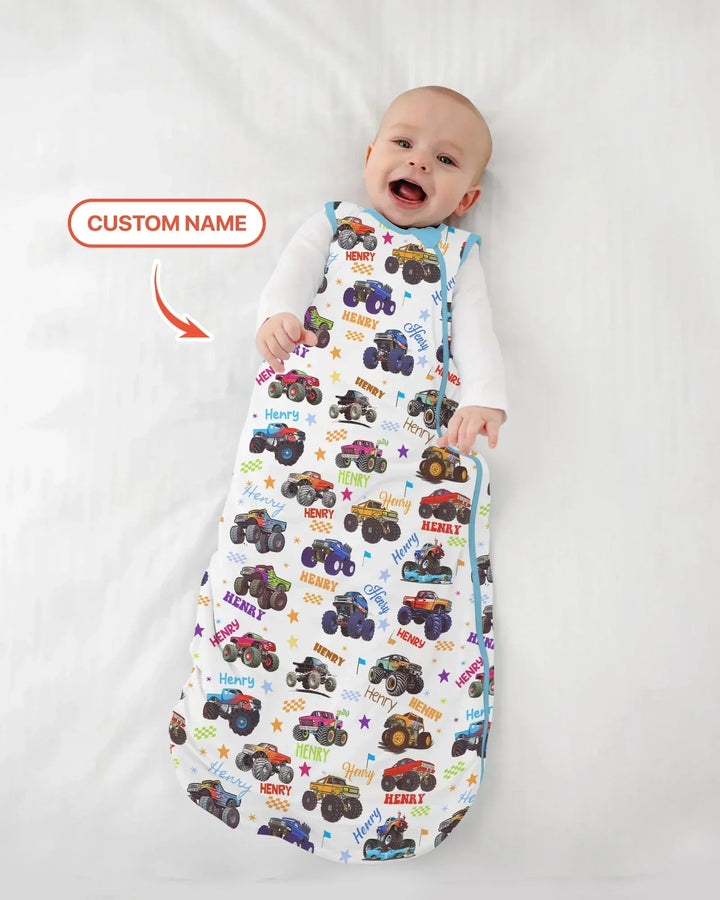 Monster Truck Custom Name Bamboo Sleep Bag