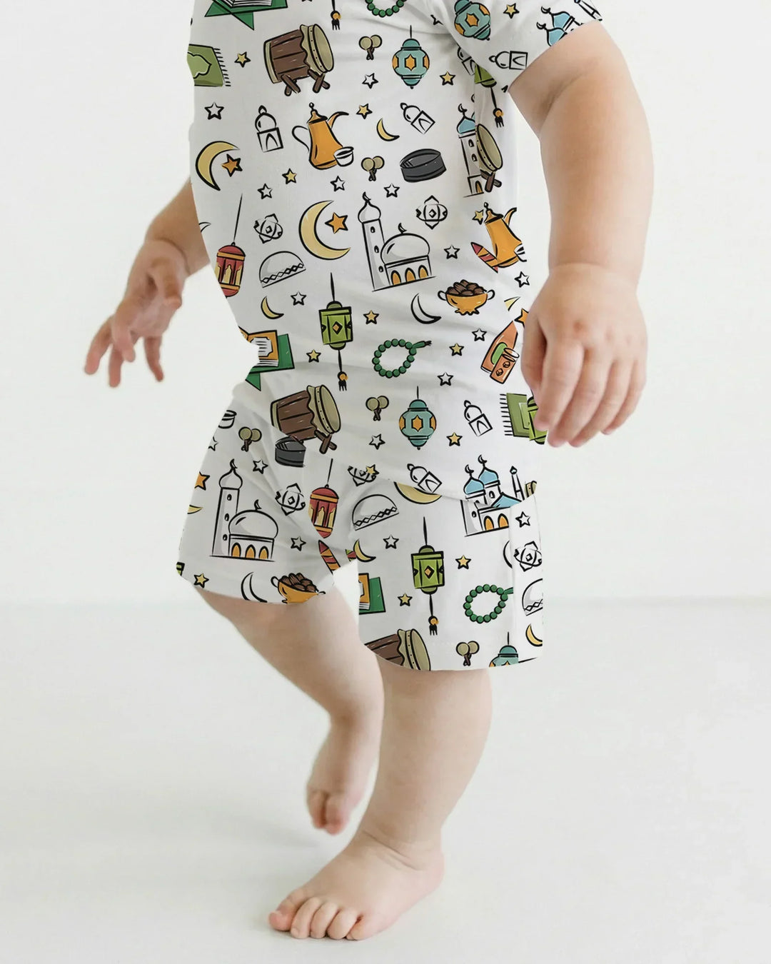 Ramadan Blessings Family Matching Bamboo Two Piece Short Sleeve Shorts Pajama Set