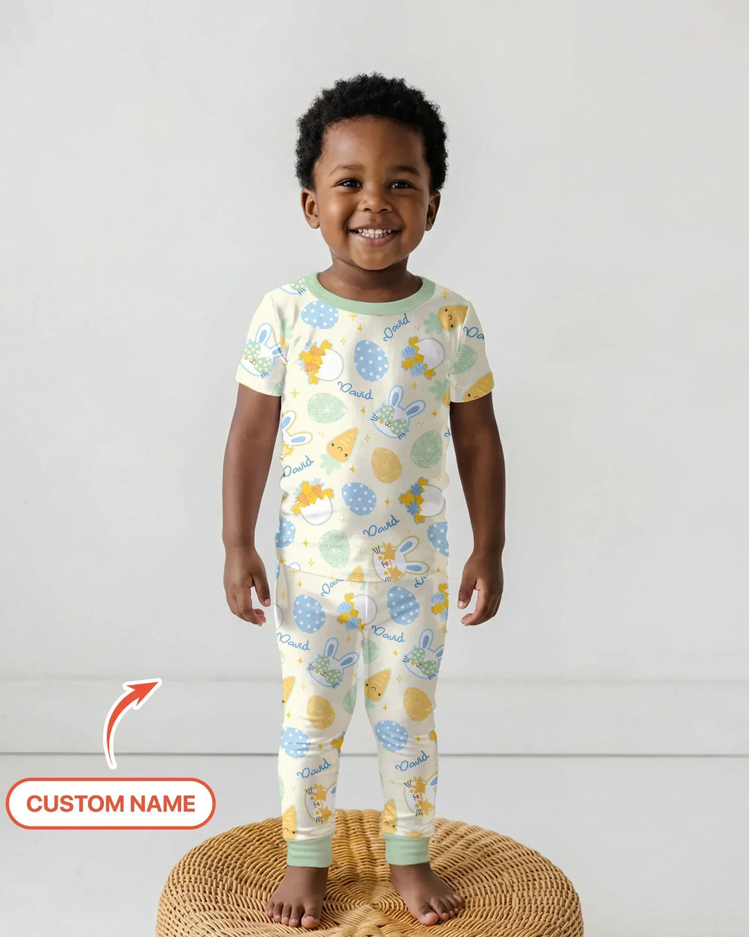 Retro Easter Bamboo Two Piece Short Sleeve Pajama Set