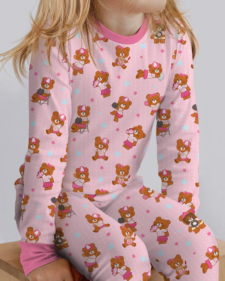 Born To Play Baseball Bamboo Two Piece Long Sleeve Pajama Set