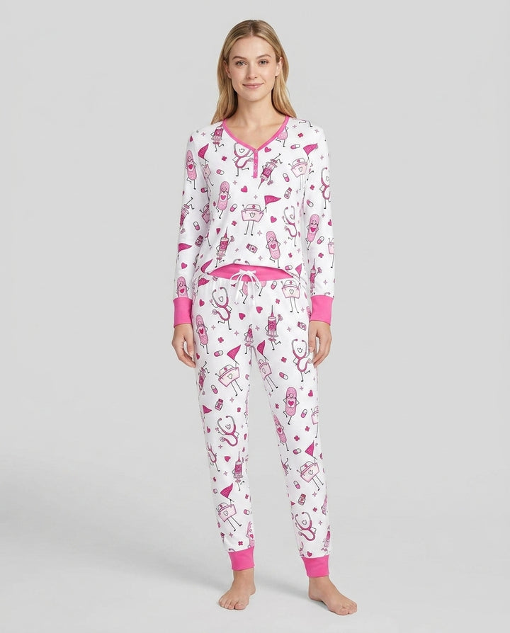 Cute Nurse Crew Bamboo Women Pajama Set