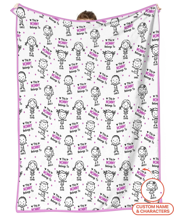 Custom Name "This Mommy Belongs To" Doodle Bamboo Blanket