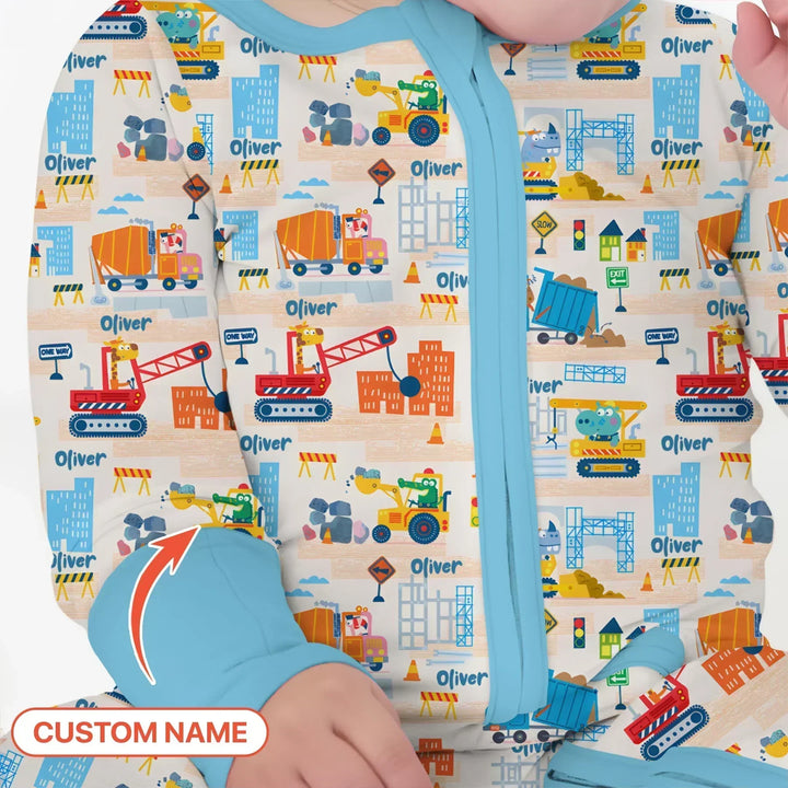 Little Builder Friends Custom Name Bamboo Convertible Zippy