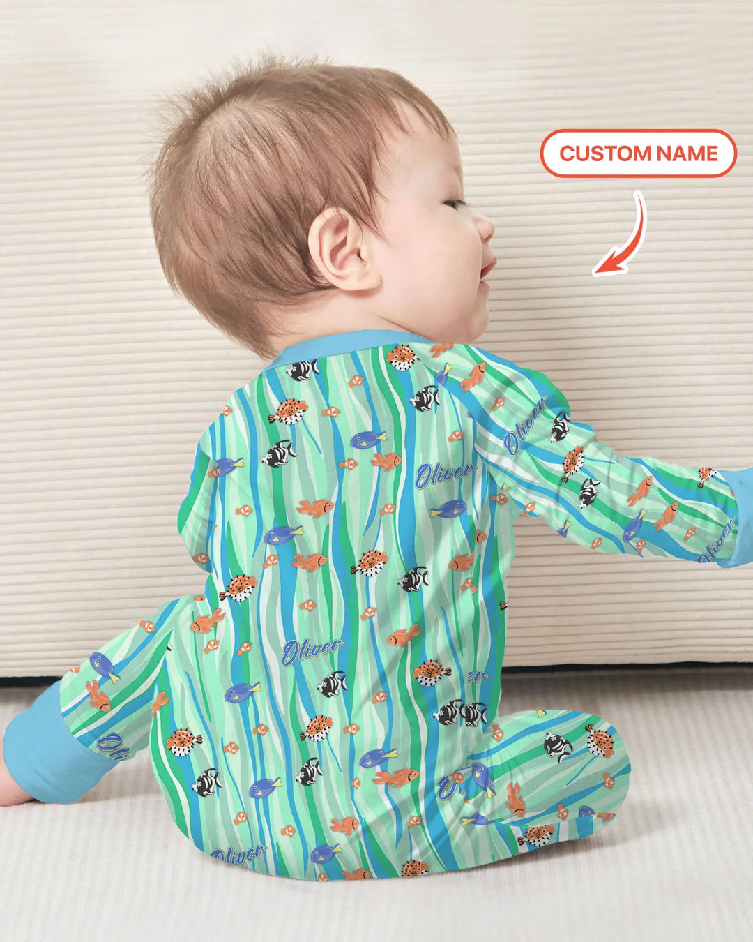 Custom Name Summer Beach Bamboo Convertible Zippy