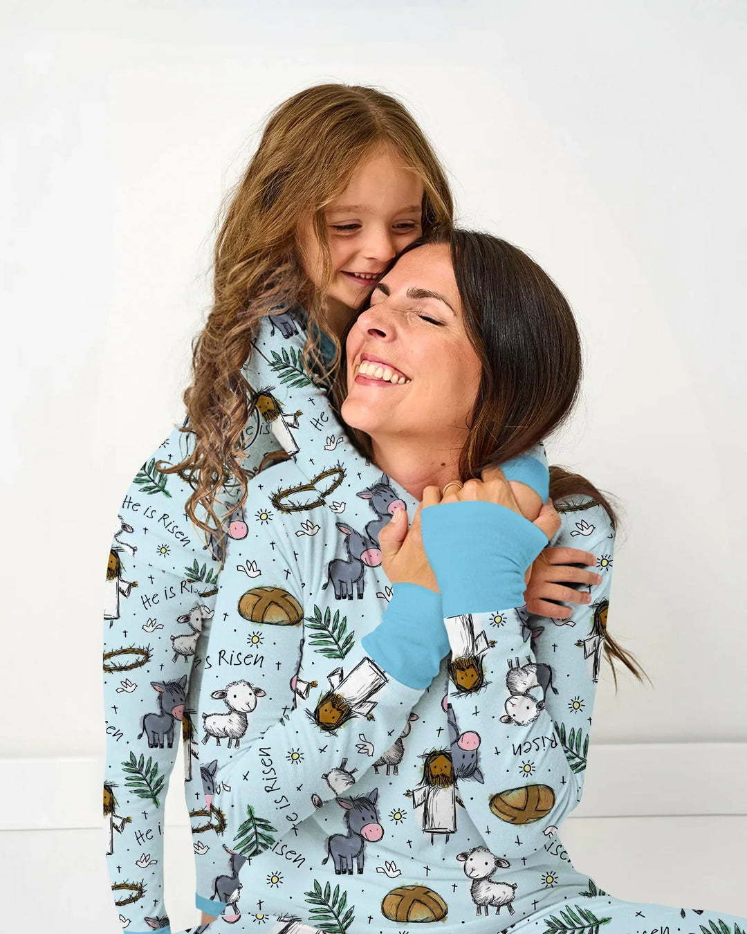 He Is Risen Easter Family Matching Bamboo Two Piece Long Sleeve Pajama Set