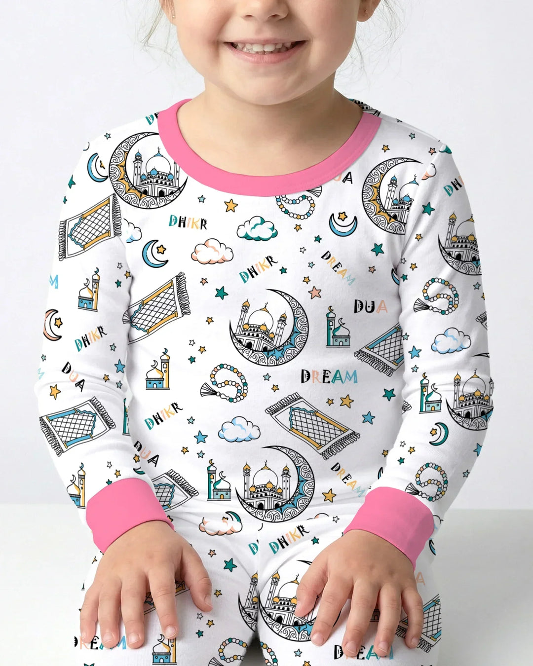 Dua, Dhikr, Dream Matching Family Bamboo Two Piece Long Sleeve Pajama Set