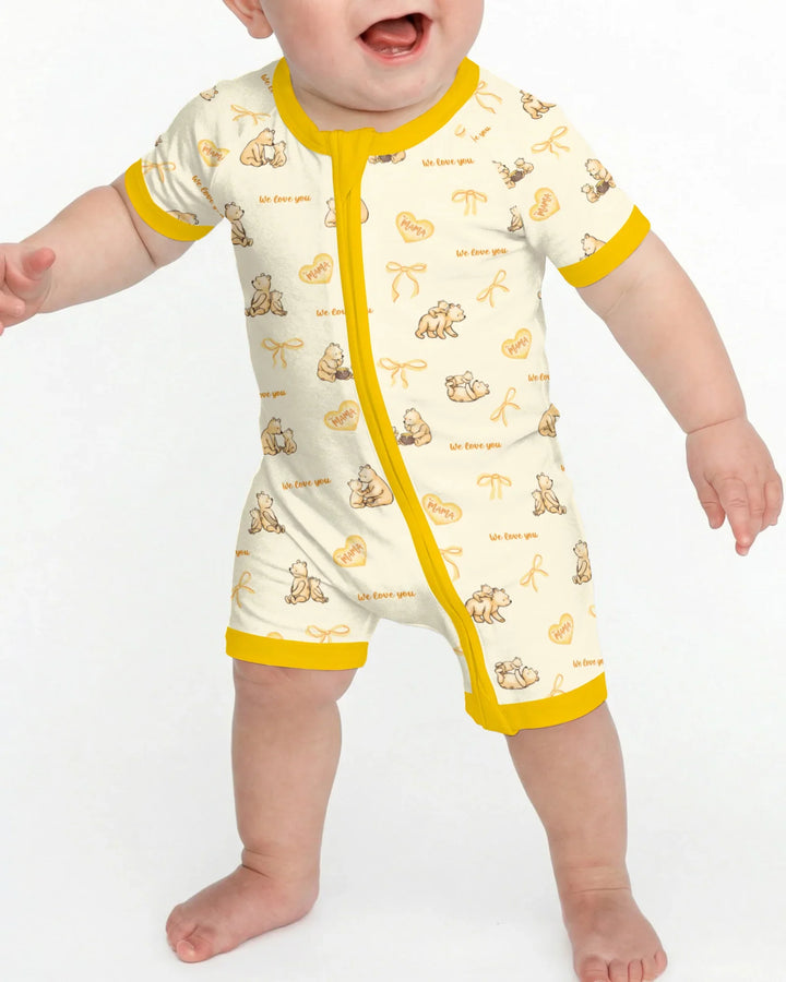 Sweat Yellow Mama Bear Shorty Zippy