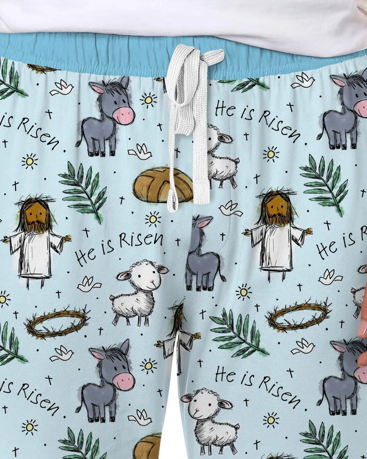 He Is Risen Easter Family Matching Bamboo Men's Pajama Set