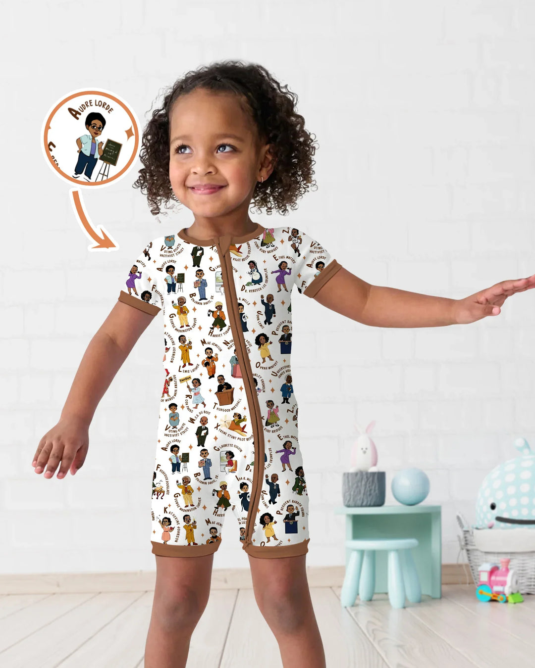 Black Legacy ABCs Family Matching Bamboo Shorty Zippy