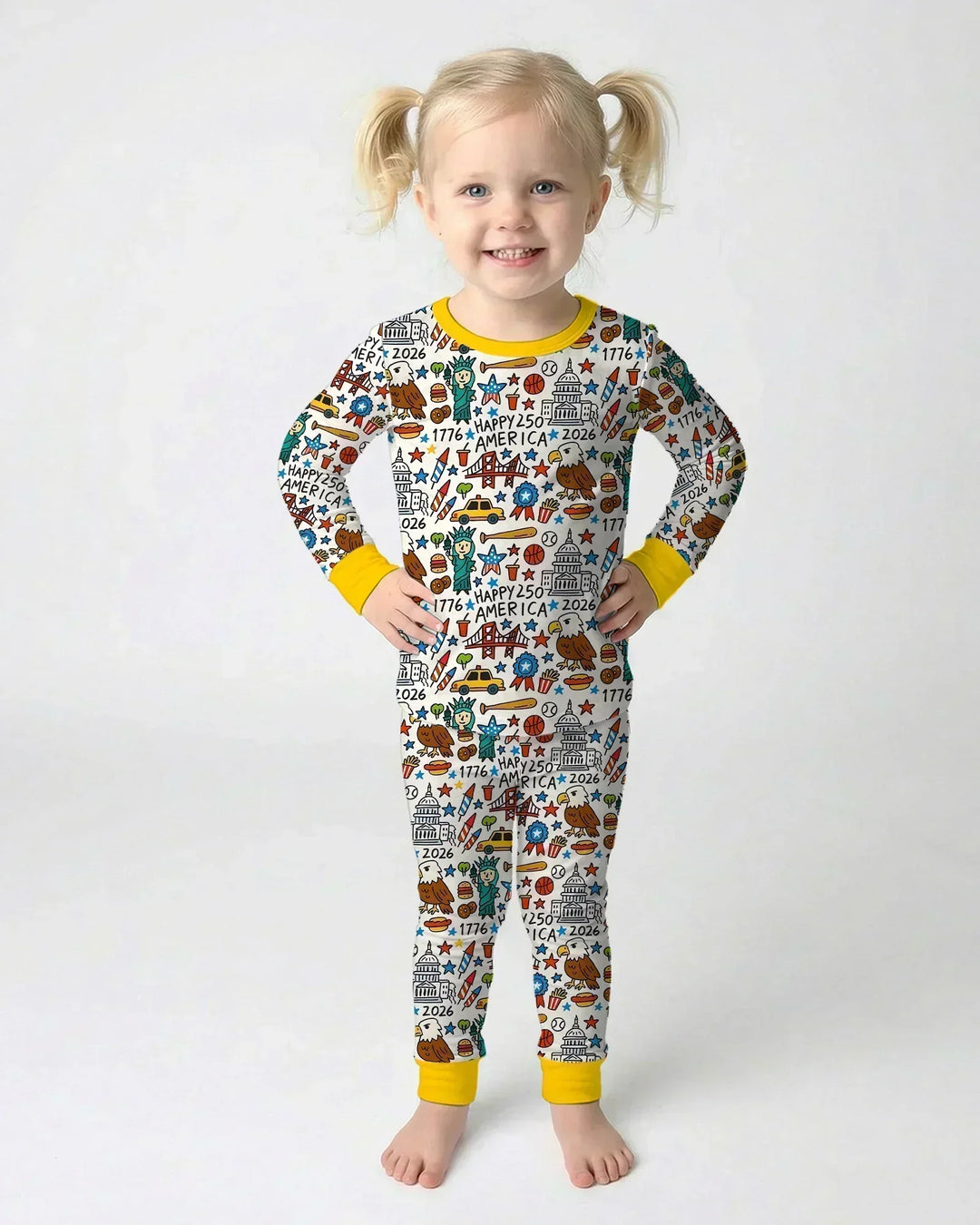 Doodle America 250th Anniversary Family Bamboo Two Piece Long Sleeve Pajama Set